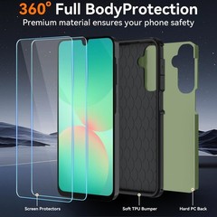 Shockproof Silicone Armor Case for Samsung Galaxy A17 5G w/ HD Screen Protector