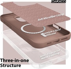 iPhone 14 Pro Max Case Silicone Mag Safe, Magnetic Slim Thin Phone Case Brown