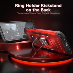 Samsung Galaxy S10e Case Kickstand Heavy Duty Protective PC+TPU Hard Cover RED