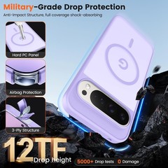 Google Pixel 10 pro XL Phone Case, Military Grade Drop Protection, Light Purple