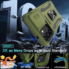 Olive Green Military Grade Shockproof Case for Samsung Galaxy S25 FE with Kickst