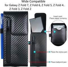 1. For Samsung Galaxy Z Fold 8 Ultra, Luxury Carbon Fiber Leather Holster Case