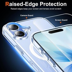 iPhone 17 Case Clear with Screen Protector & Anti-Yellowing, Military-Grade Prot