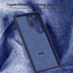 Dark Blue Silicone Case for Samsung Galaxy S23 Ultra with Magnetic Stand, Milita