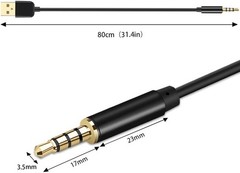 3.5mm Jack Charge Cable Male to USB 2.0 Data Sync & Charger for MP3 MP4 Players