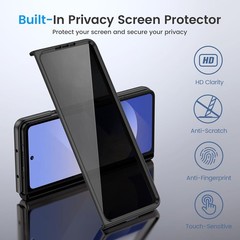 Samsung Galaxy Z Fold 6 Case with Built-in Privacy Screen Protector, Black