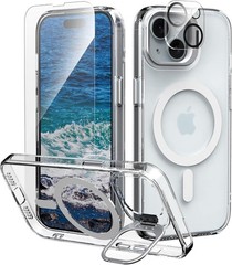 iPhone 14 Case with Built-in Camera Stash Stand, iPhone 13 Case with Screen Prot