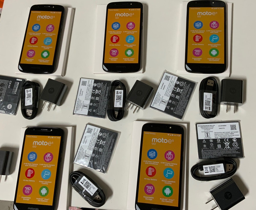 〽️ Verizon Prepaid Moto E5 Go 5.2&Prime; 4G LT🆕 LOT OF 5-Sim Card Not Included ⚠️