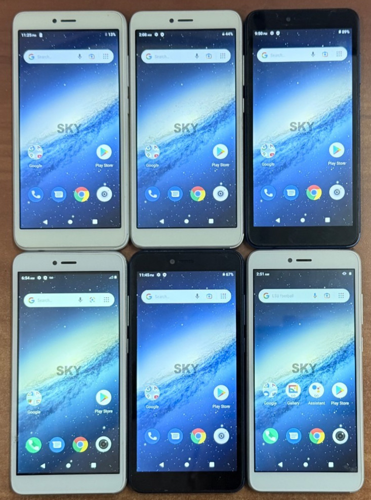 LOT OF 6 x UNLOCKED SKY Devices Elite P55 Max 4G LTE Dual SIM Smart Phones **