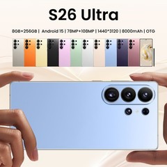 S26 Ultra 5G Smartphone 7.3&Prime; Unlocked Android 15 8GB+256GB Cellphone Dual SIM