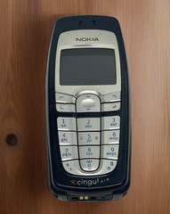 Vtg Nokia 6010 Dark Blue & Silver Cingular Cellular Retro Cellphone Prop *PARTS*