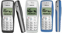 Nokia 1100 GSM 900/1800MHz Manufacturer Direct Mobile Phone – Black/White/Blue