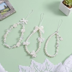 3 PCS Camera Charm Strap, Cute Butterfly Bow Beaded Phone Charm Lanyard Straps