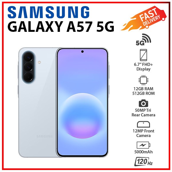 Samsung Galaxy A57 5G 12GB+512GB ICYBLUE Dual SIM Unlocked Android Cell Phone