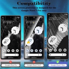 [3+3 Pack] Tempered Glass Screen & Camera Lens Protector for Google Pixel 7 Pro