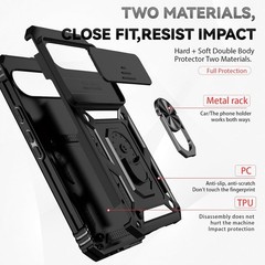 Military Grade 20ft Drop Tested Pixel 9/9 Pro Case with Screen Protector, Black