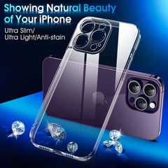 Crystal Clear Case for iPhone 14 Pro, Shockproof Protective Phone Case, 6.1 inch