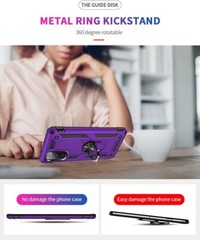 For Samsung Galaxy S20 FE 5G Case with HD Screen Protector Metal Ring,Purple