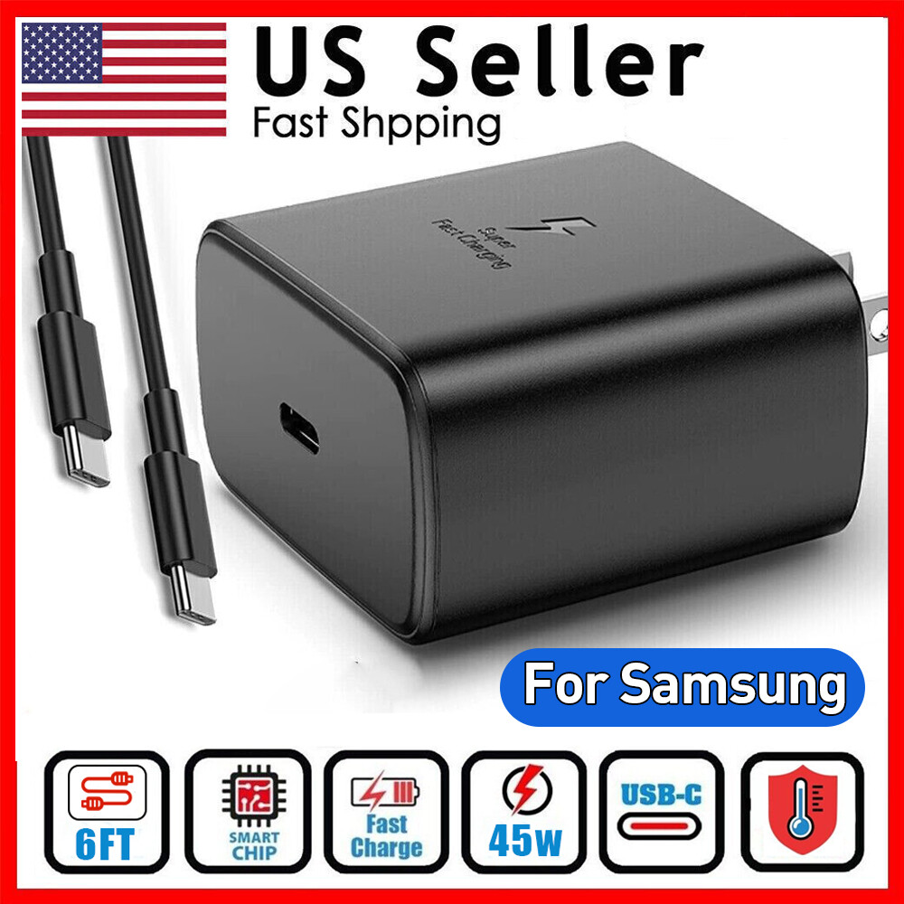 ⚡45w USB-C Super Fast Wall Charger+6ft Cable For Samsung Galaxy S23 S22 S21 S20❗