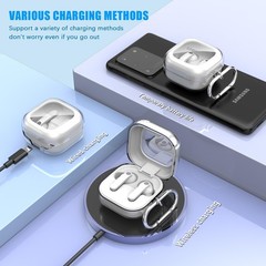 Military-Grade Shockproof Clear White Case for Samsung Galaxy Buds 4 Pro/Buds 4