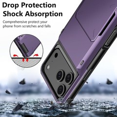 iPhone 17 Pro Max Case Wallet with Card Holder Dual Layer Heavy Duty Shockproof