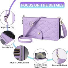 Phone Case & Tempered Glass Screen Protector for Samsung Galaxy A05s/A05 Purple