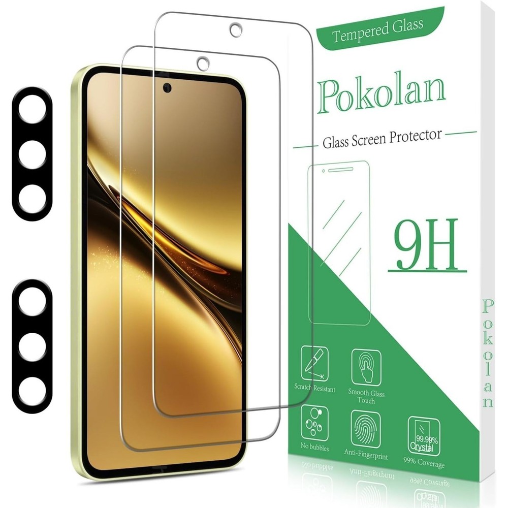 6.6 inch 2 Pack Screen Protector for Samsung Galaxy A35 + 2 Pack Camera Lens Pro