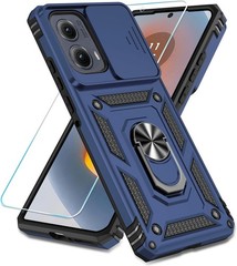 Motorola Moto Edge 2024 Case with HD Screen Protector & Slide Camera Cover, Teal