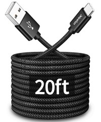 20ft USB-C Fast Charger Cable for iPhone 16, 15 & Samsung Galaxy Series