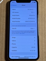 Apple iPhone XS – 64GB – Silver Unlocked A1920 (CDMA + GSM) Read no face id
