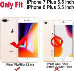 Case for iPhone 8 Plus/ 7 Plus 5.5 inch Flower Cute Design for Women Girls 360 D