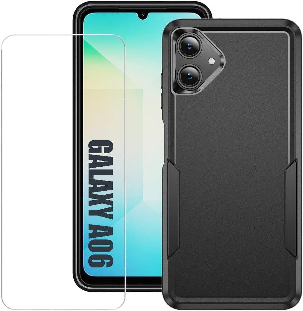 Case & Screen Protector for Samsung Galaxy A06 Slim Fit Heavy Duty Rugged Cover
