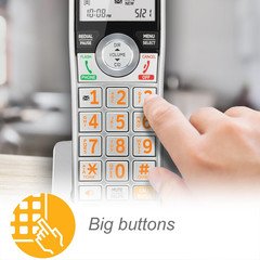 AT&T CL84307 Dect 6.0 Expandable Corded/Cordless Phone with Smart Call Blocker,