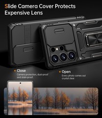 For Samsung Galaxy S25 Ultra Case w/ Military Grade Protective Cover & Kickstand