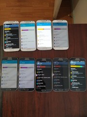 Lot of 9 Samsung Galaxy S4 16GB SCH-I545 (6pc )and SGH-M919 (2pc )and SPH-L720T