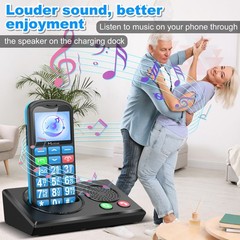 Big Button Mobile Cell Phone SOS for Elderly Senior with Base (Blue) – Medihill