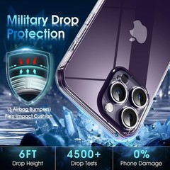 Crystal Clear Case for iPhone 14 Pro, Shockproof Protective Phone Case, 6.1 inch