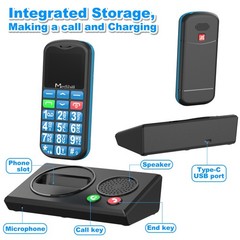 Big Button Mobile Cell Phone SOS for Elderly Senior with Base (Blue) – Medihill