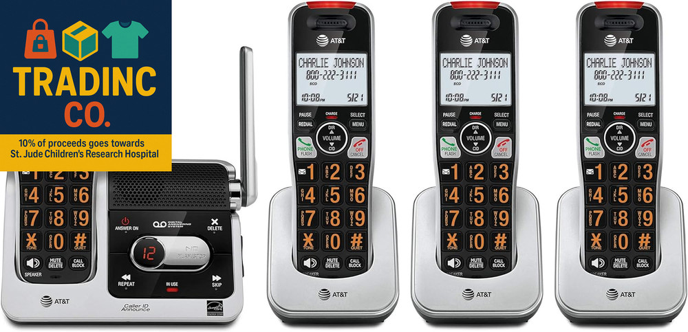 BL102-4 DECT 6.0 4-Handset Cordless Phone for Home with Answering Machine, Call