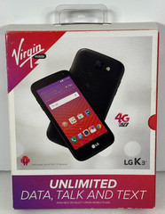 LG K3 4G LTE Android Smartphone 8GB Black Virgin Mobile NO SIM CARD – OPEN BOX