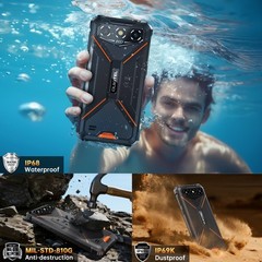 OUKITEL G3 Rugged Phone 16GB+128GB Android 15 6300mAh 6.0&Prime; Display NFC IP68