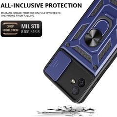 Galaxy A06 4G Phone Case with 2PC Screen Protector, Sliding Camera Cover, Blue