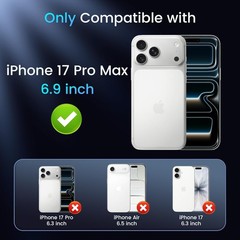 3 in 1 for iPhone 17 Pro Max Case with Invisible Kickstand and HD Screen Protect