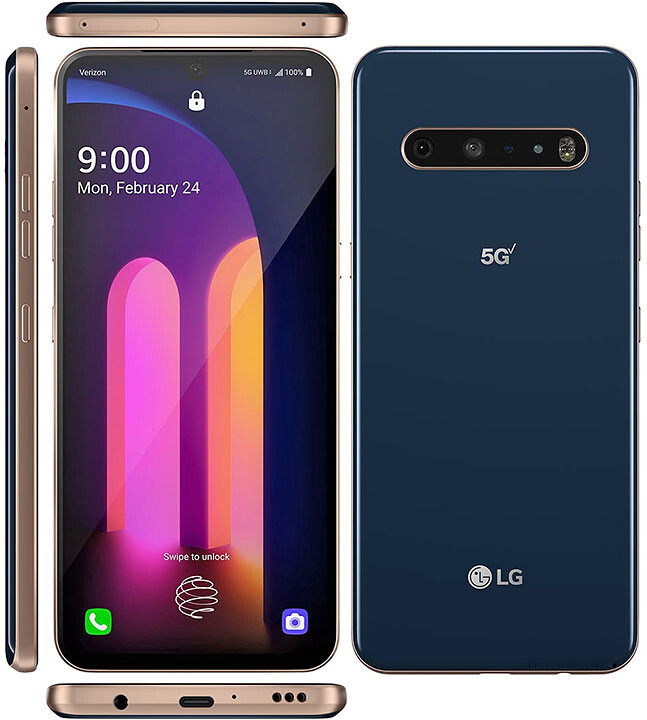 T-Mobile LG V60 ThinQ 5G LM-V600TM 6.8&Prime; 64.0MP 8GB 128GB 4G LTE Mobile Phone
