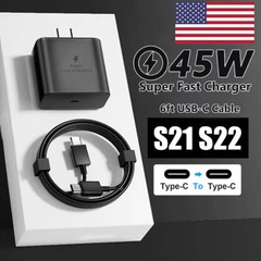 45w Type USB-C Super Fast Wall Charger +6FT Cable For Samsung Galaxy S23 S21 S22