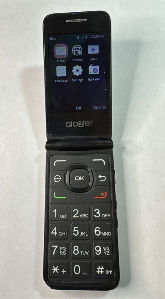 Alcatel QuickFlip 4044C Cricket Wireless Flip Phone 4G LTE Black