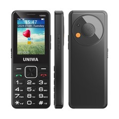 Unlocked 4G LTE Mobile Dual SIM Big Speaker Phone SOS Keyboard Torch UNIWA V2000