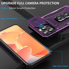 Case for iPhone 16 Pro Max Phone Case with Kickstand Ring and Camera Cover, Purp
