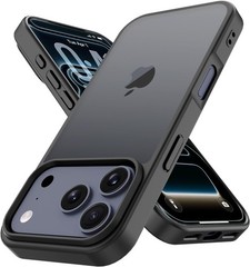 iPhone 17 Pro Max Matte Black Case, Slim Shockproof Hard Shell, Anti-Fingerprint