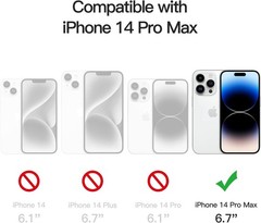 Vinve Navy Blue Case for iPhone 14 Pro Max, HD Screen Protector & Slide Lens Cov